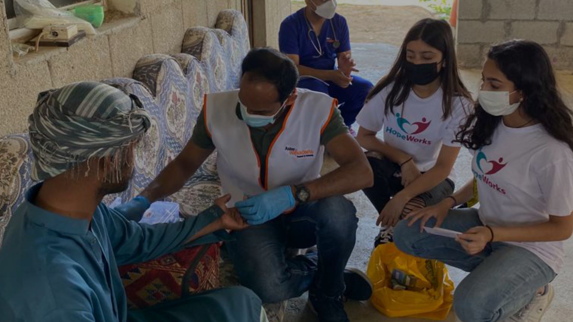 Community gathering in desert region